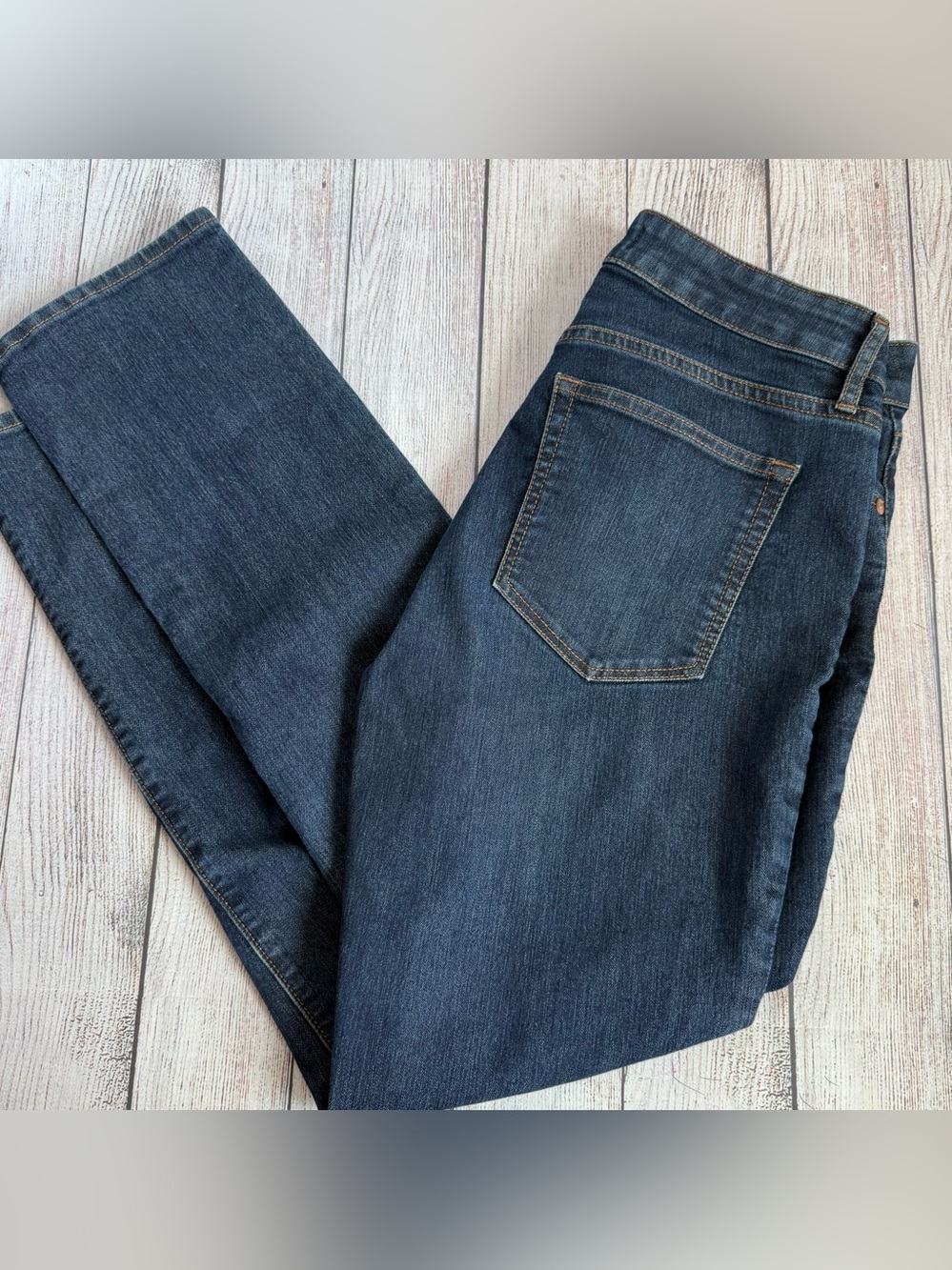 LOFT Curvy Straight Denim Jeans 4